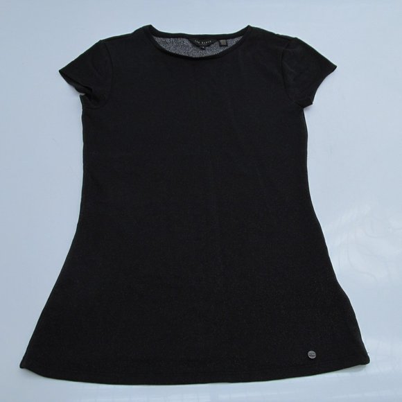 Ted Baker London Shimmer Black Stretch Short Sleeve T Shirt Size 1 - Picture 1 of 4